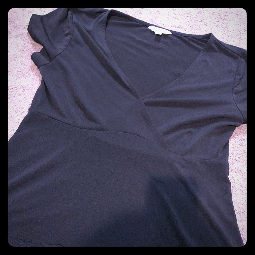 V neck black shirt